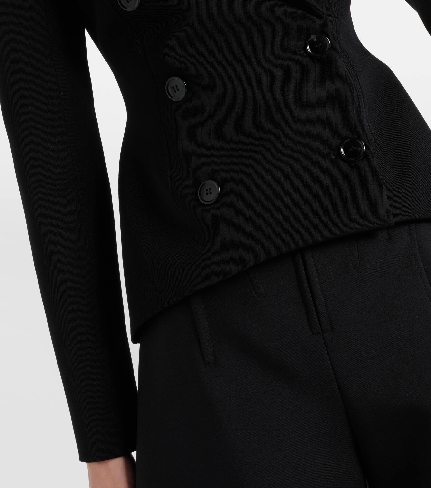 ジャケット Alaia wool gabardine double-breasted jacket ALAÏA BLACK TAILORED WOOL JACKET WITH HOOD | ALAÏA UK