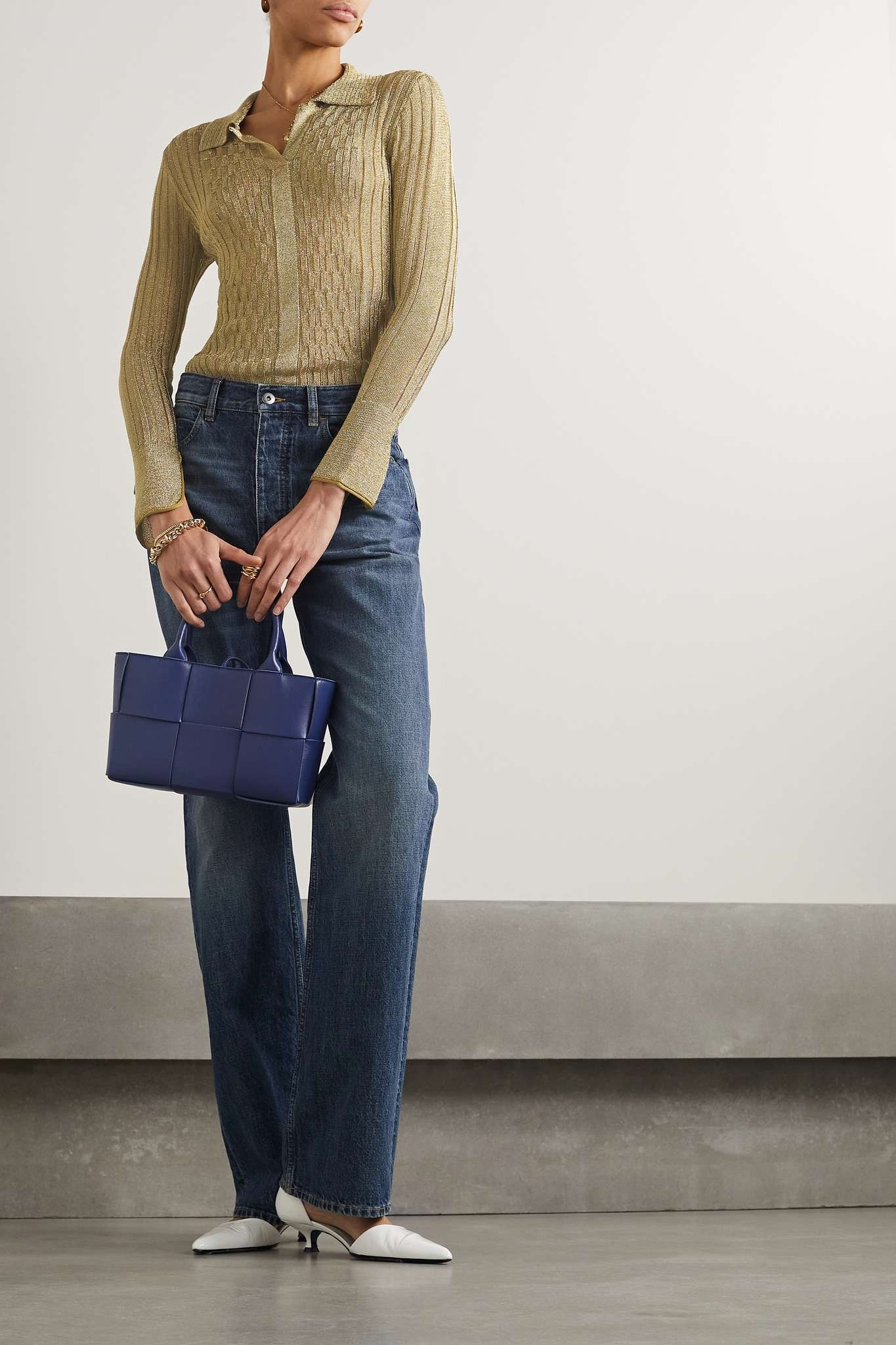 Metallic ribbed-knit shirt - 2