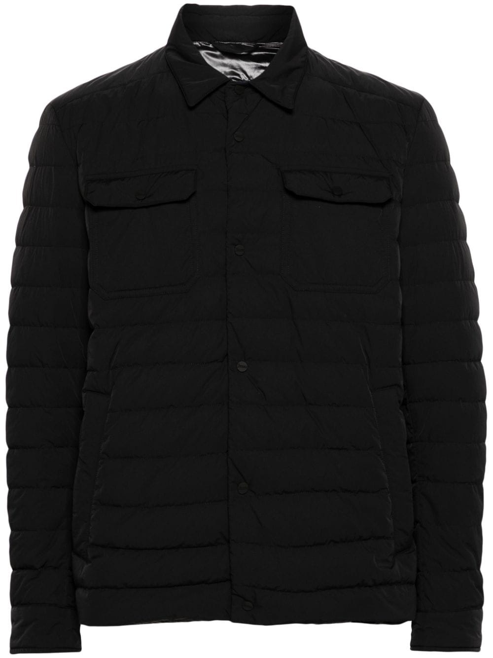 quilted padded shirt jacket - 1