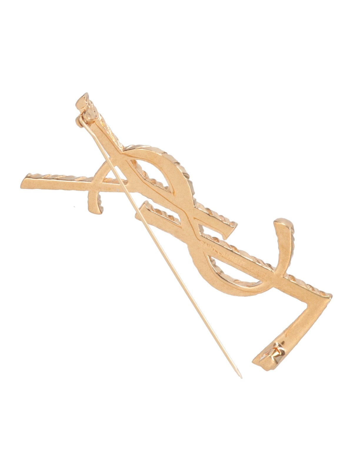 SAINT LAURENT 'CASSANDRE YSL' BROOCH | sugar | REVERSIBLE