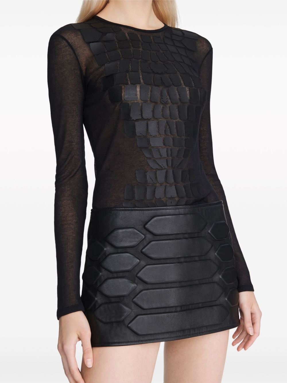 Reptile leather miniskirt - 5