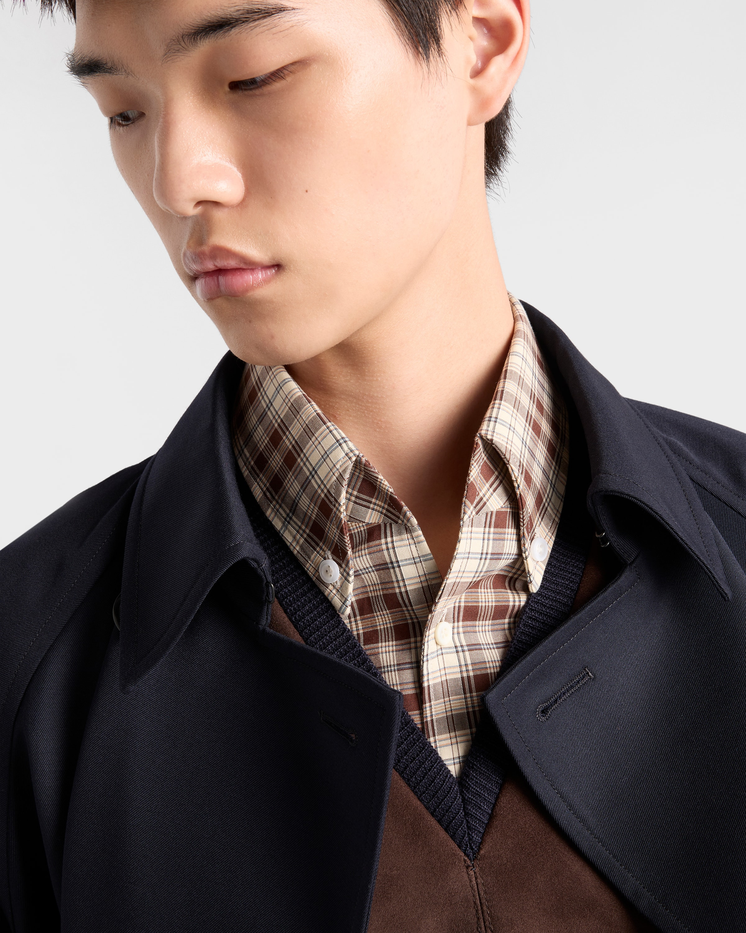 Superfine wool and suede sweater - 3