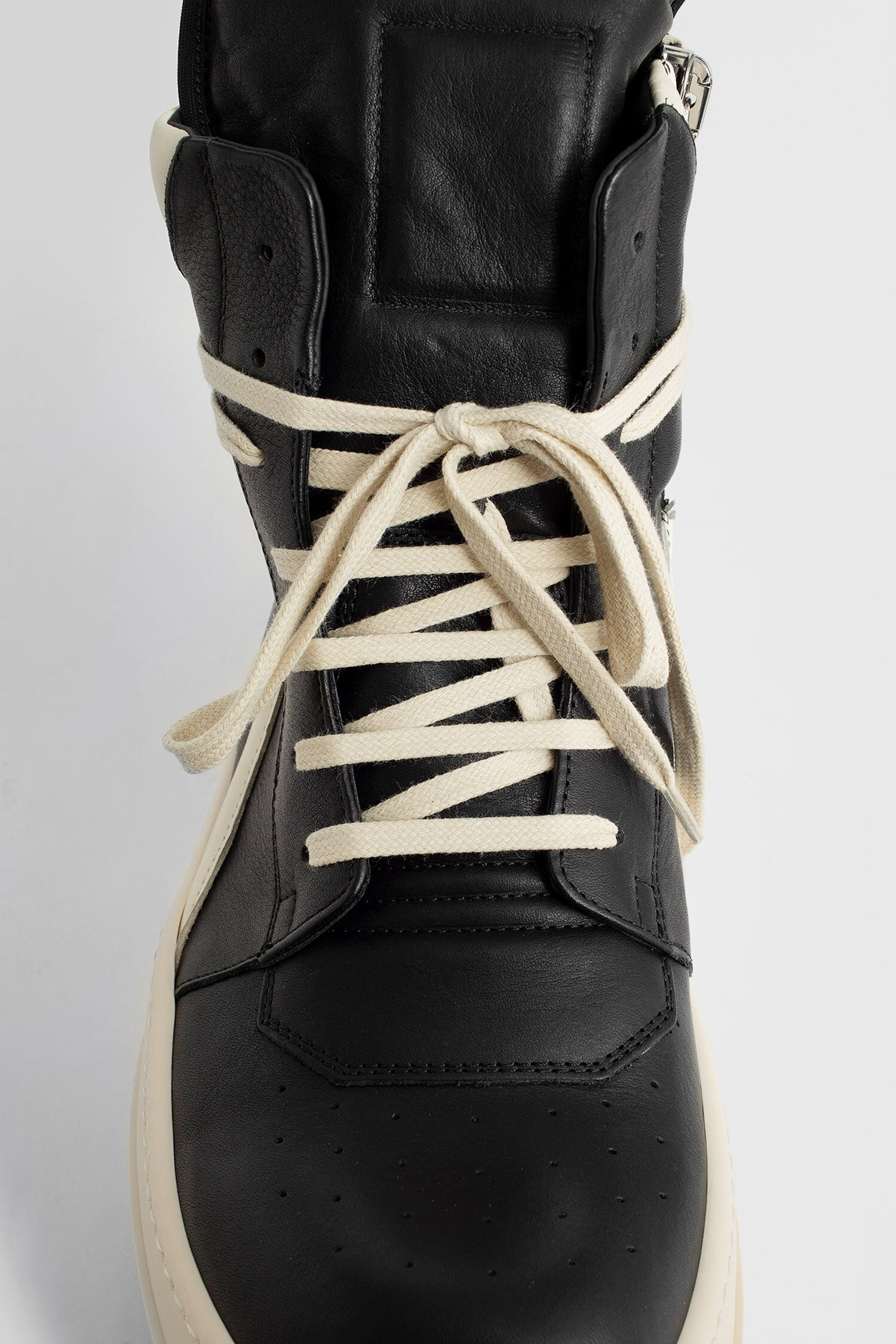 RICK OWENS MAN BLACK&WHITE SNEAKERS - 5