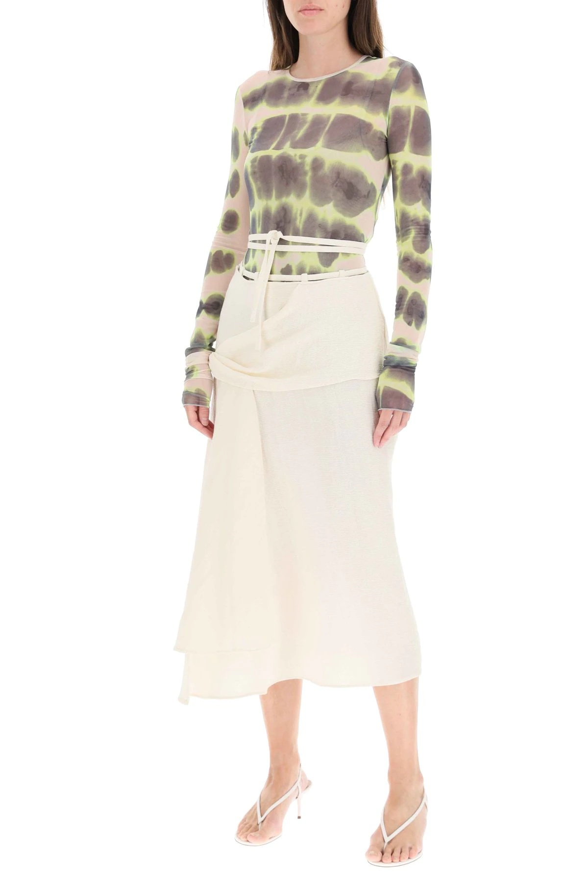 ASYMMETRIC MIDI SKIRT - 2