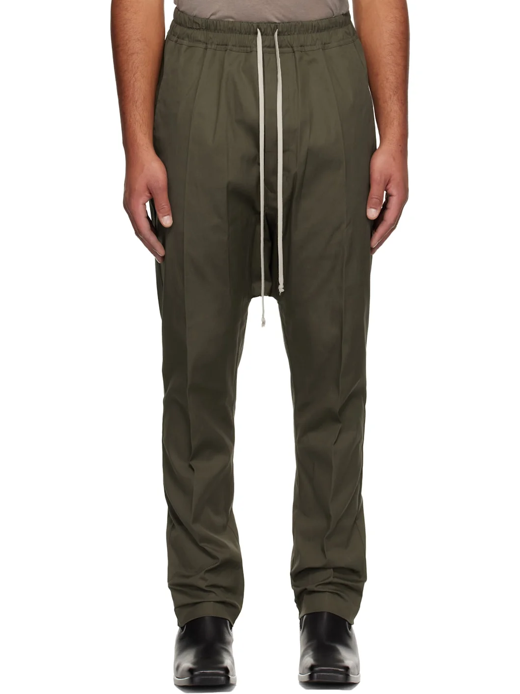 Khaki Concordians Drawstring Long Trousers - 1