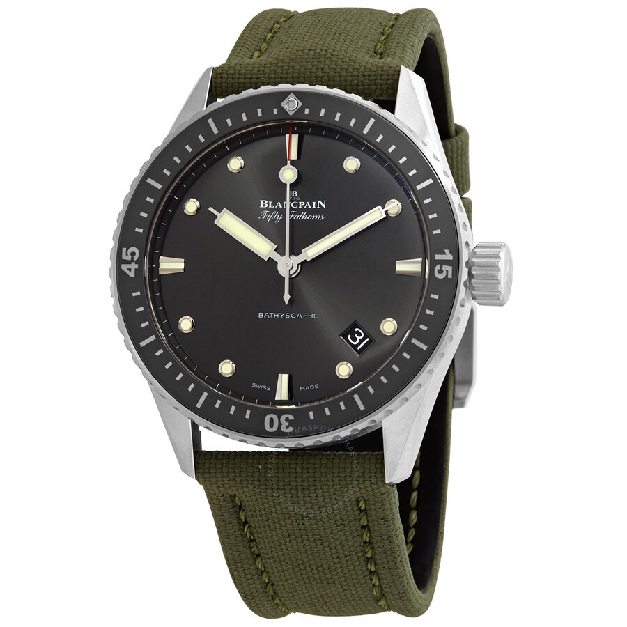 Blancpain Fifty Fathoms Bathyscaphe Meteor Grey Dial Automatic Men's Watch 5000-1110-K52A - 2