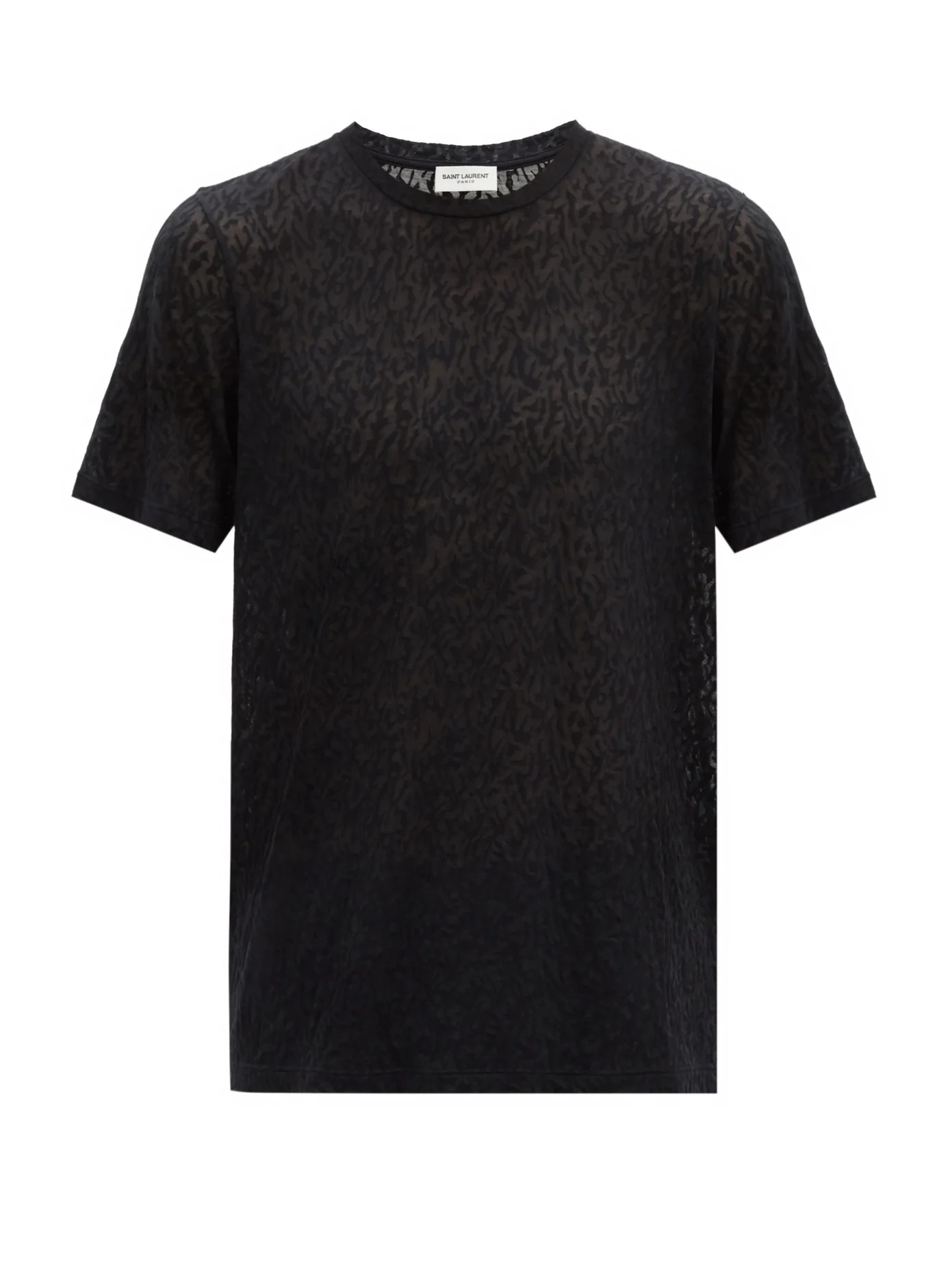 Leopard-devoré cotton-blend jersey T-shirt - 1