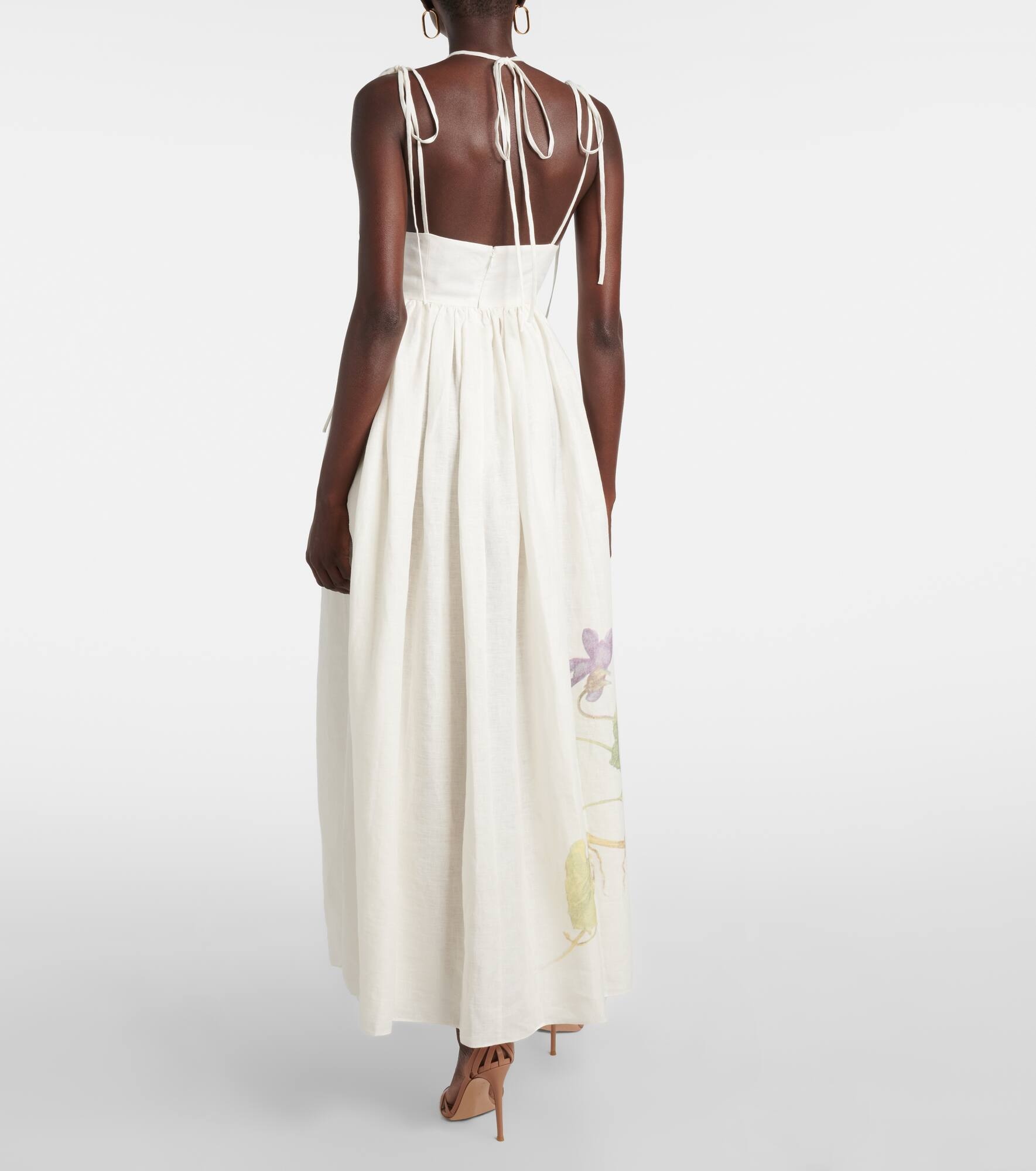 Floral linen maxi dress - 3