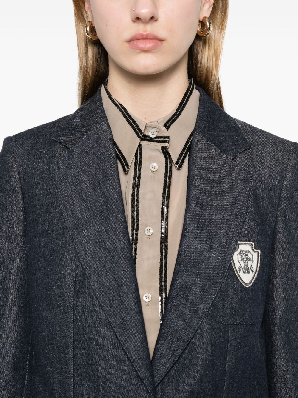 chambray blazer - 5