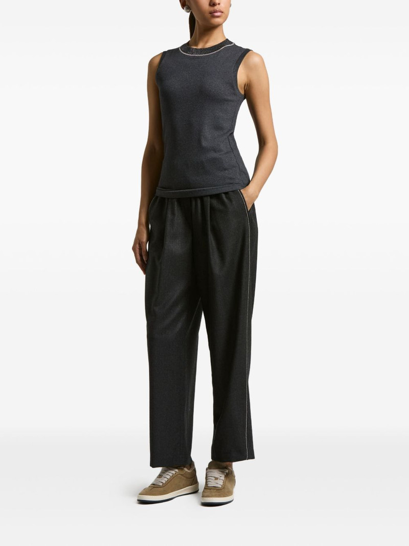 PESERICO embellished-neck sleeveless top outlook