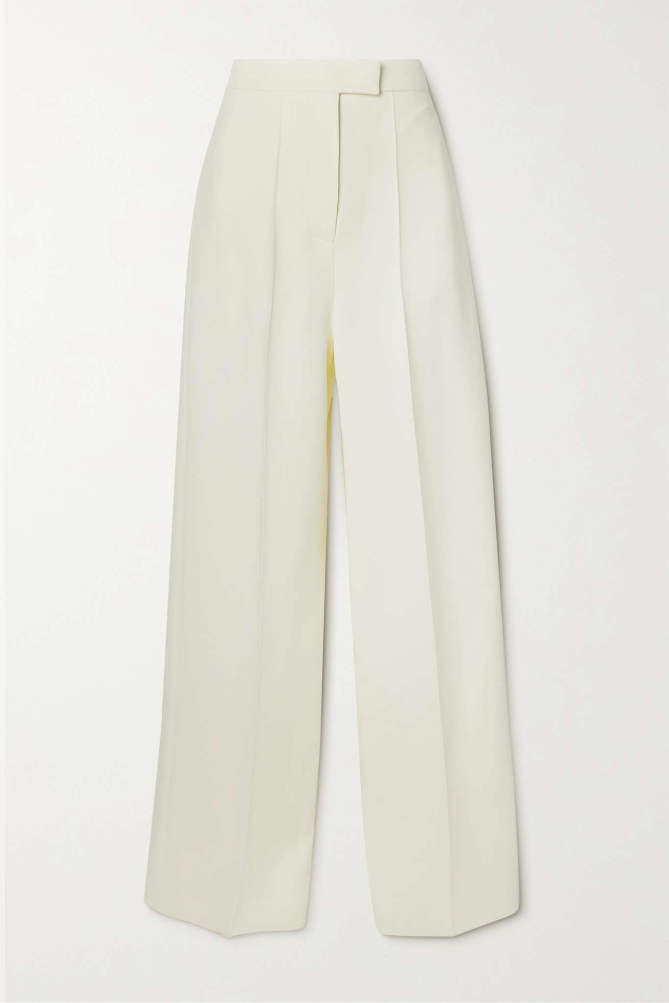 Pleated wool and silk-blend wide-leg pants - 1