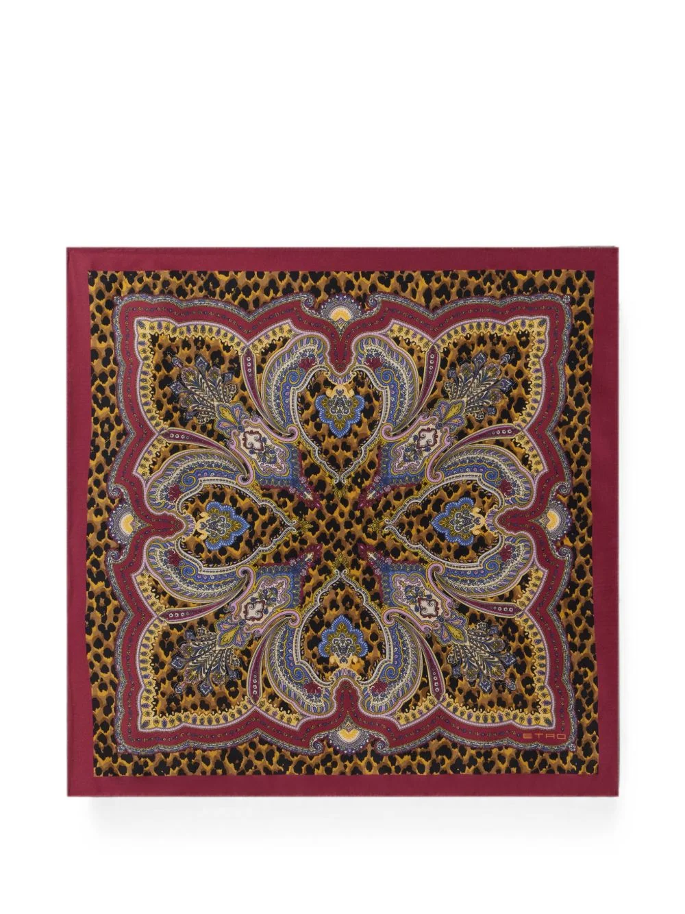 paisley-print leopard-pattern scarf - 1
