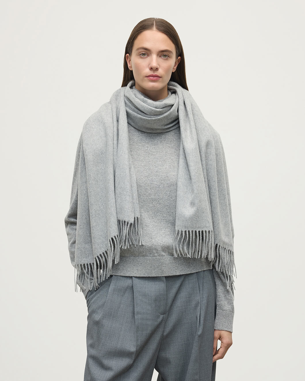 Light Grey Cashmere Stole - 2