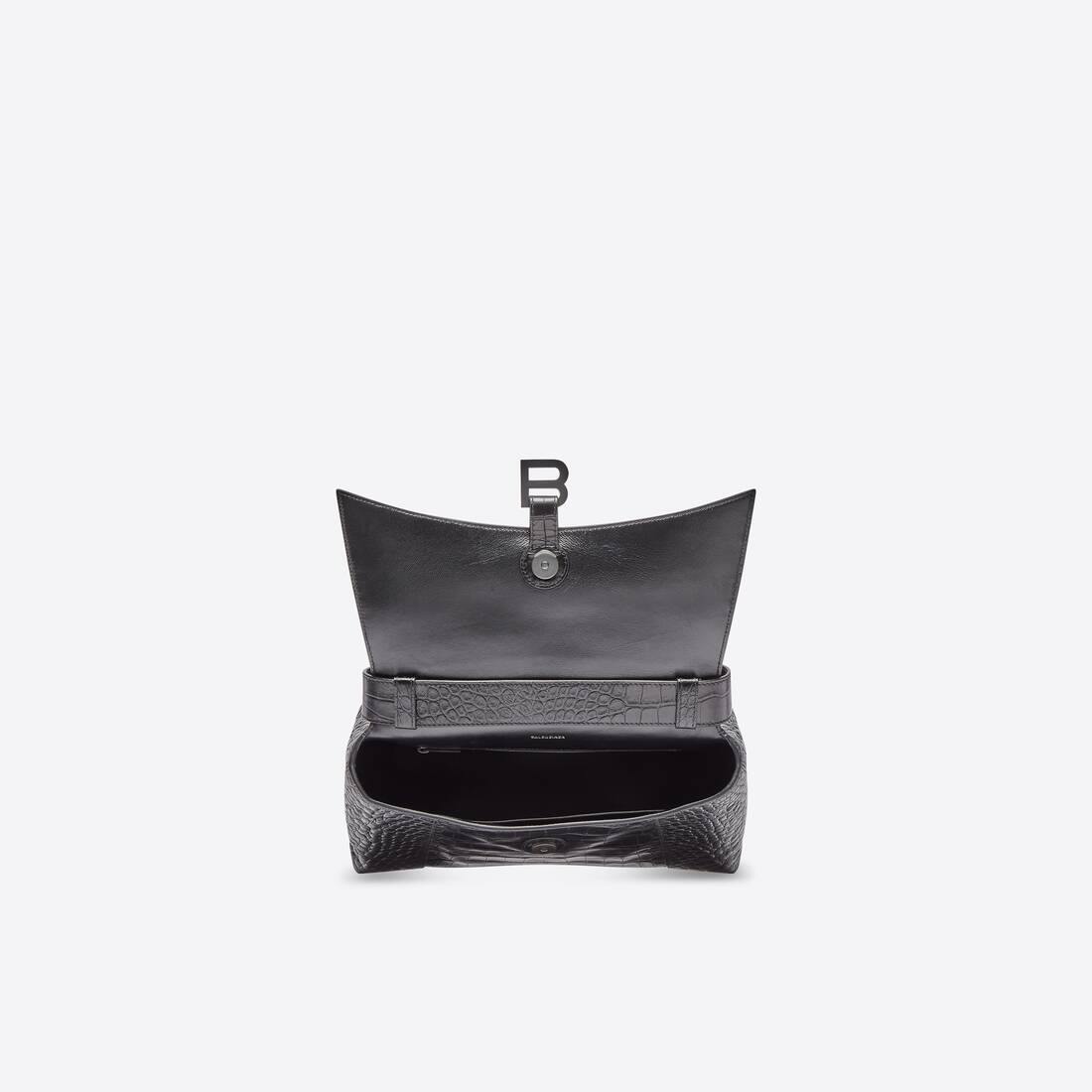 Women's Downtown Medium Shoulder Bag Crocodile Embossed in Black - 5