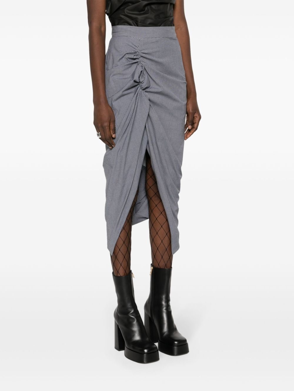 Panther gingham midi skirt - 3