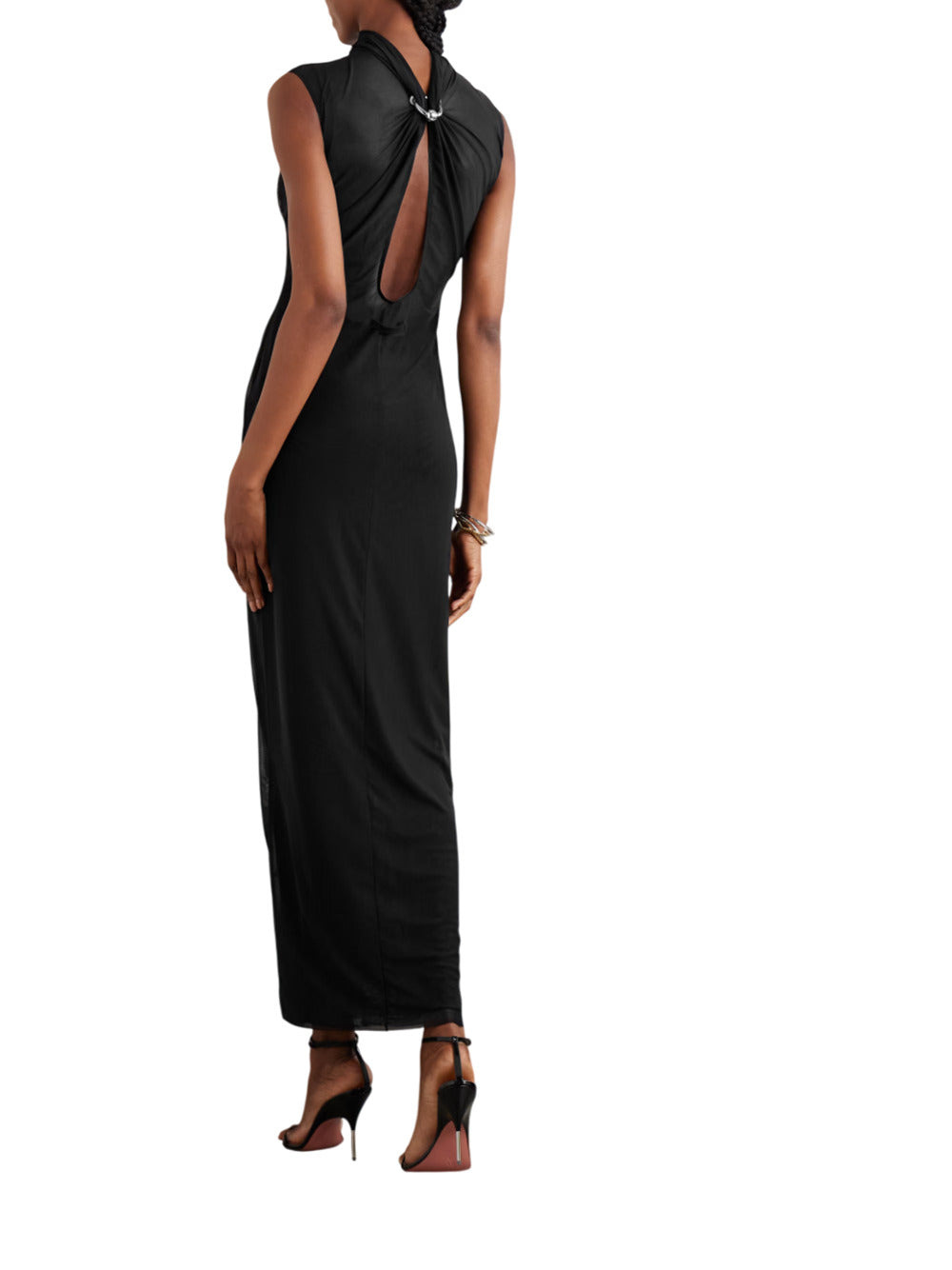 Jean Paul Gaultier Women Tulle Maxi Dress With Halterneck, Sequins, And Embellishments - 3