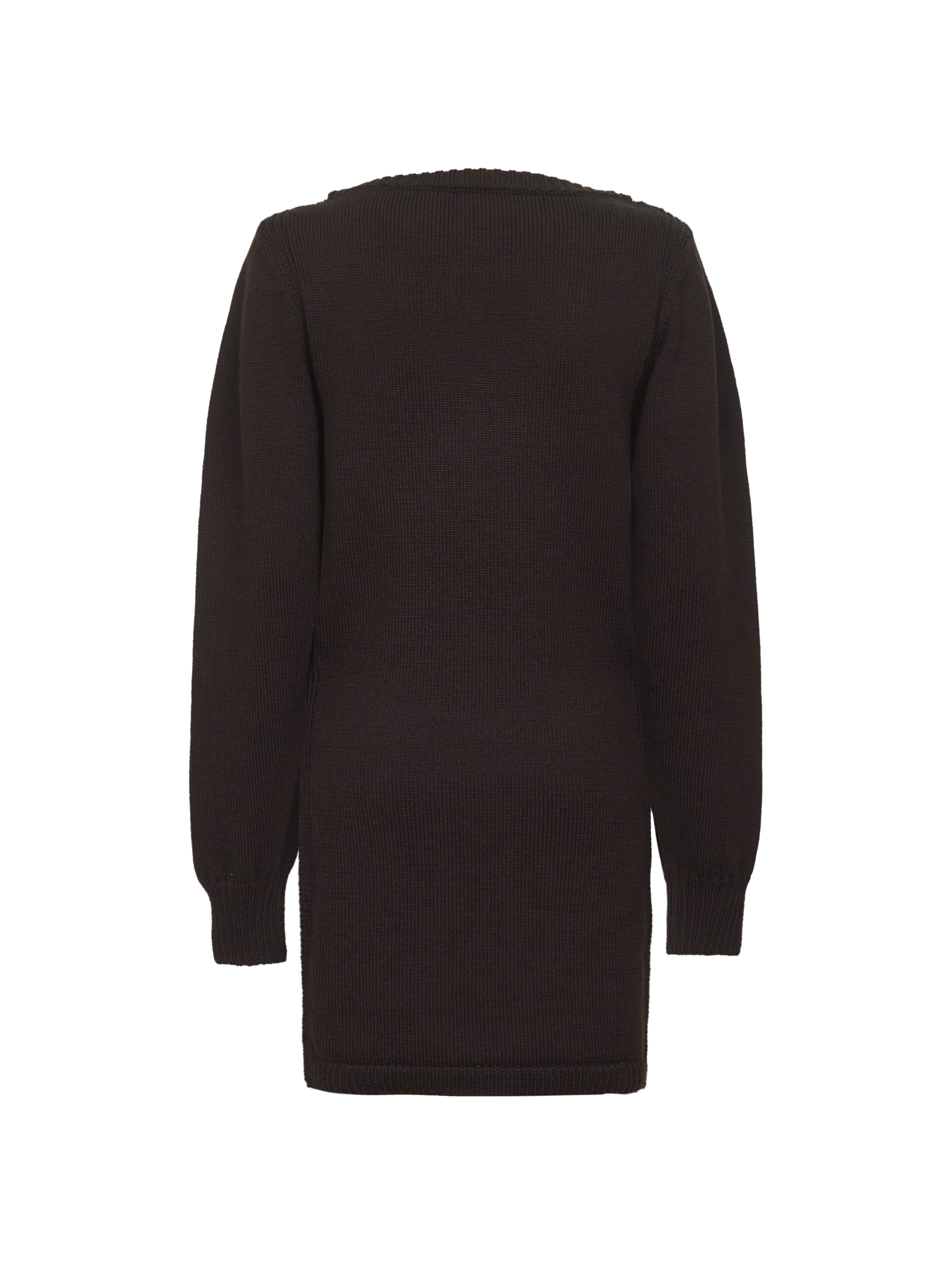 Lemaire Women Brown Wool Long Sweater With Slits - 2