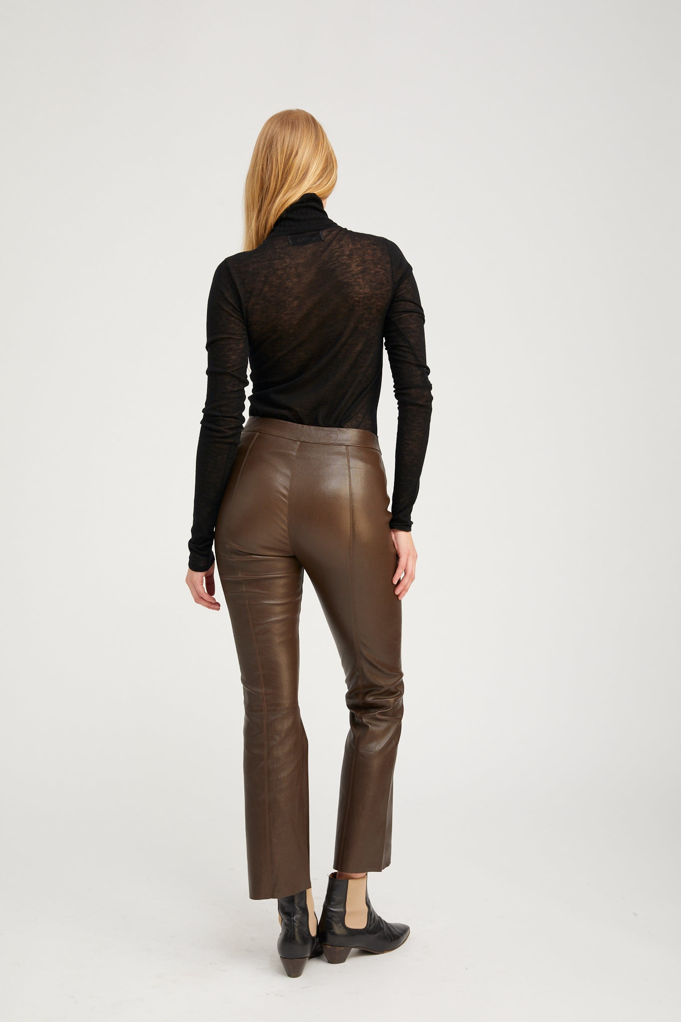 BLACK TISSUE CASHMERE MOCK NECK - 9