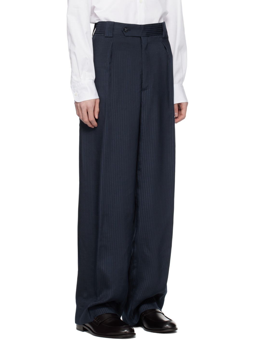 Navy Stripe Trousers - 2