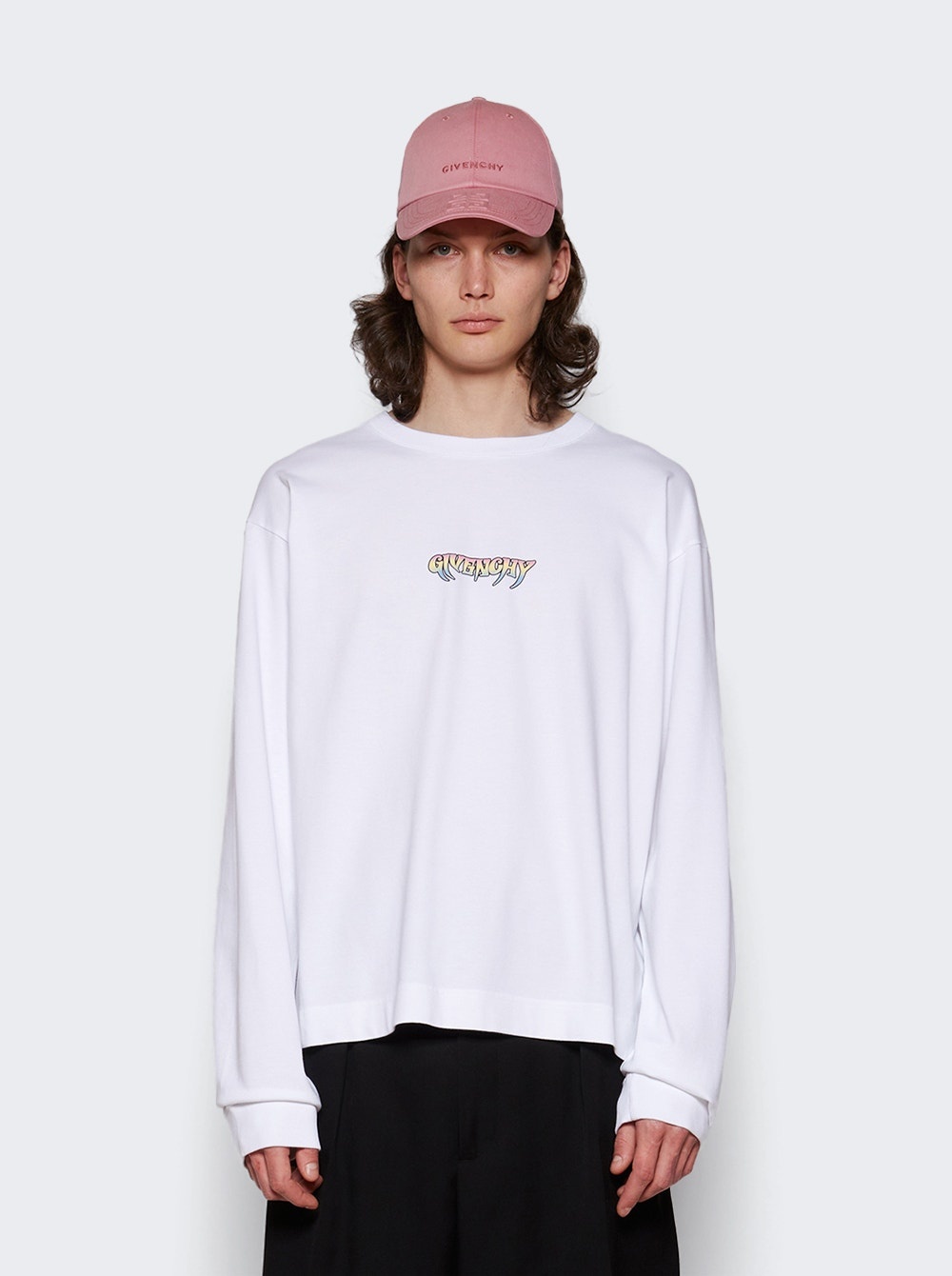 Givenchy World Tour Boxy Fit Long Sleeved Tee White