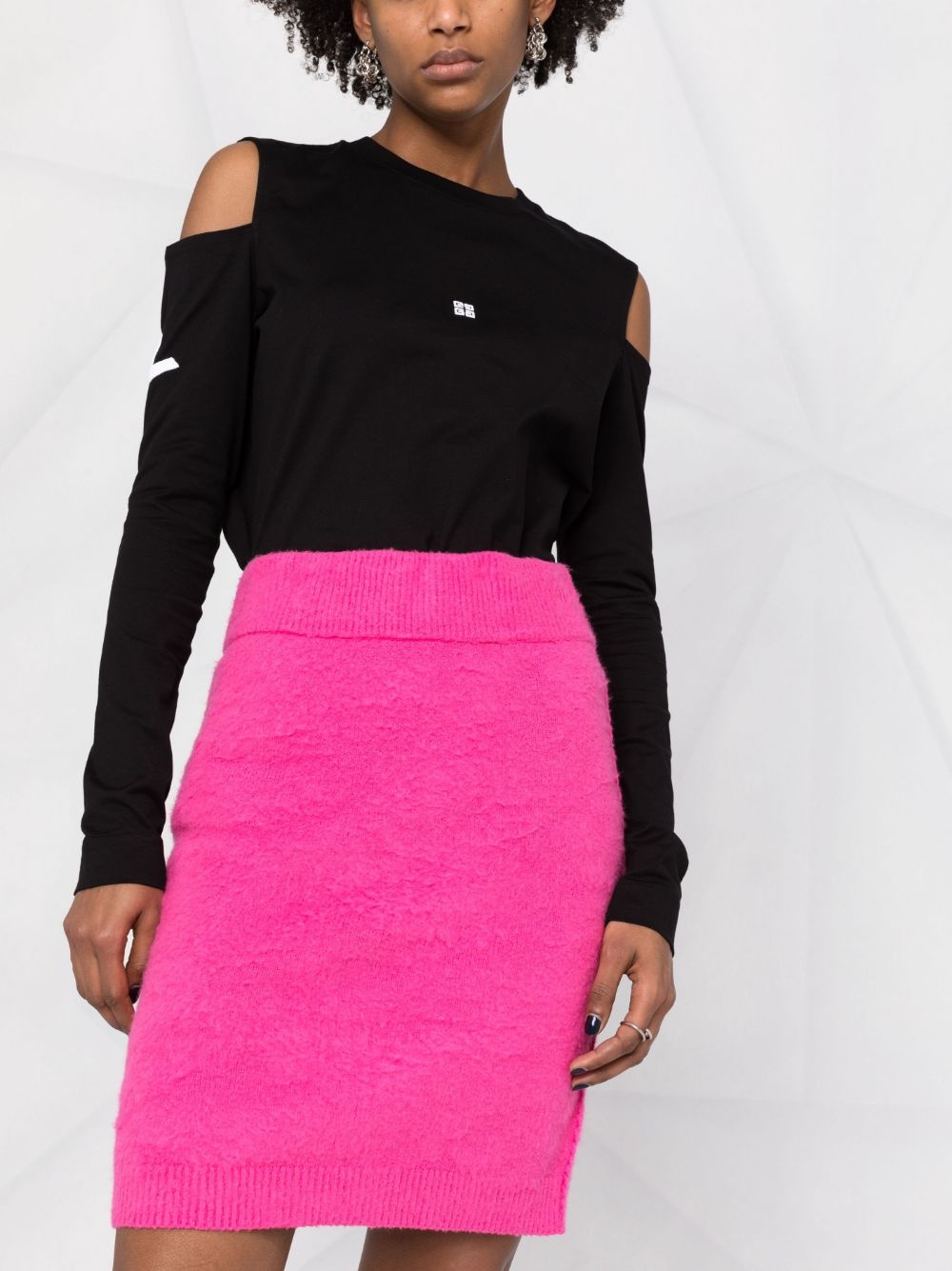 textured knit pencil skirt - 3