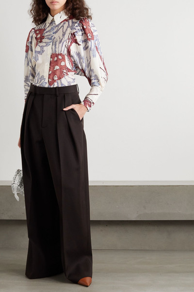 Alaïa Floral-print silk-habotai shirt outlook