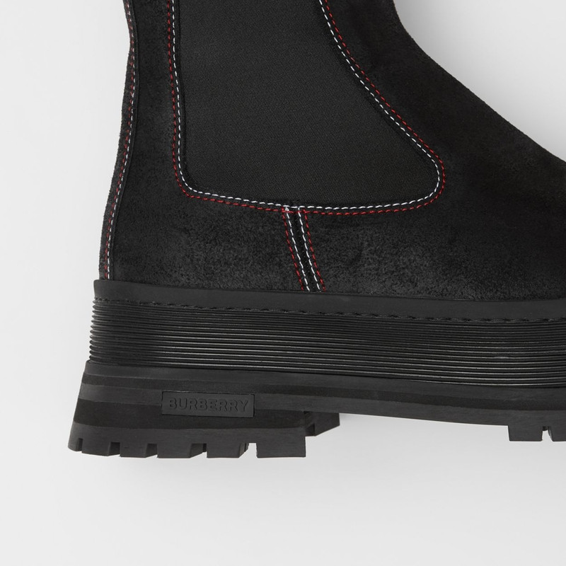 Topstitched Suede Chelsea Boots 7