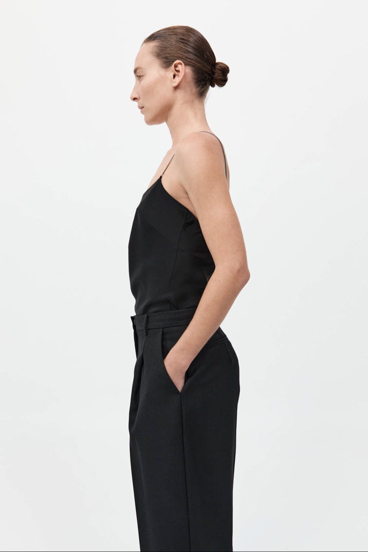 Fine Chain Silk Cami - Black - 4