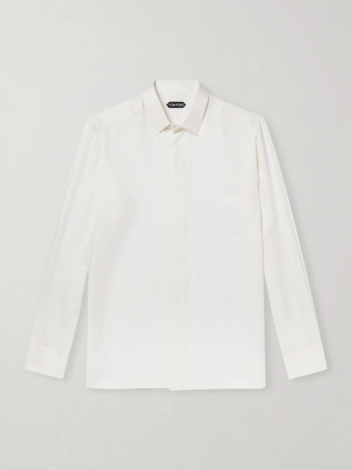 Perforated Silk-Twill Shirt - 1
