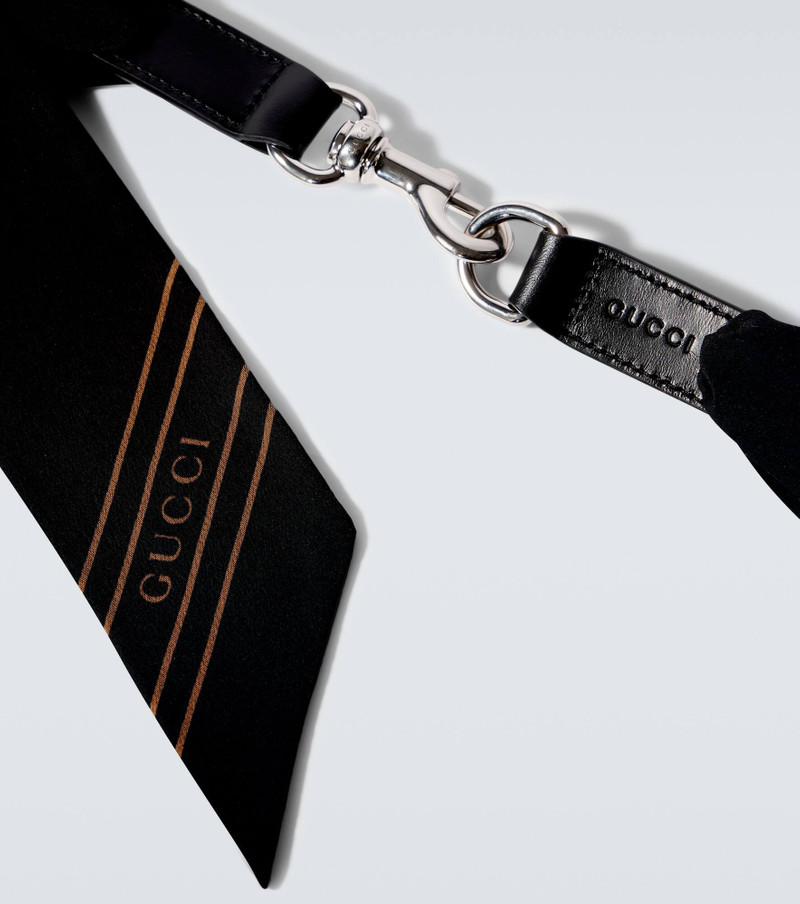 Logo silk crêpe scarf 3