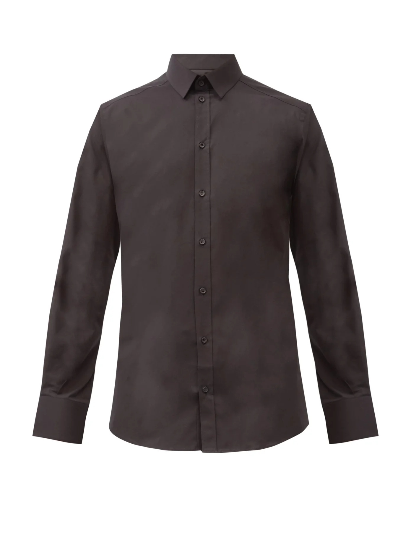 Slim-fit cotton-blend poplin shirt - 1