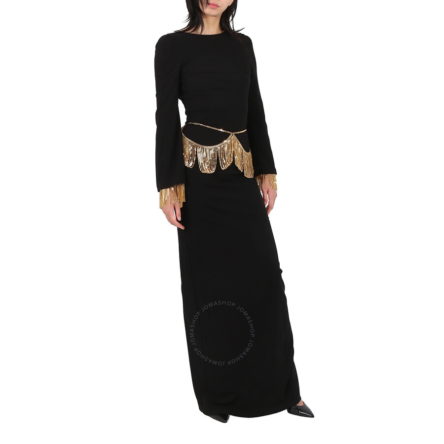 Burberry Black Long-sleeve Chain Detail Gown - 5