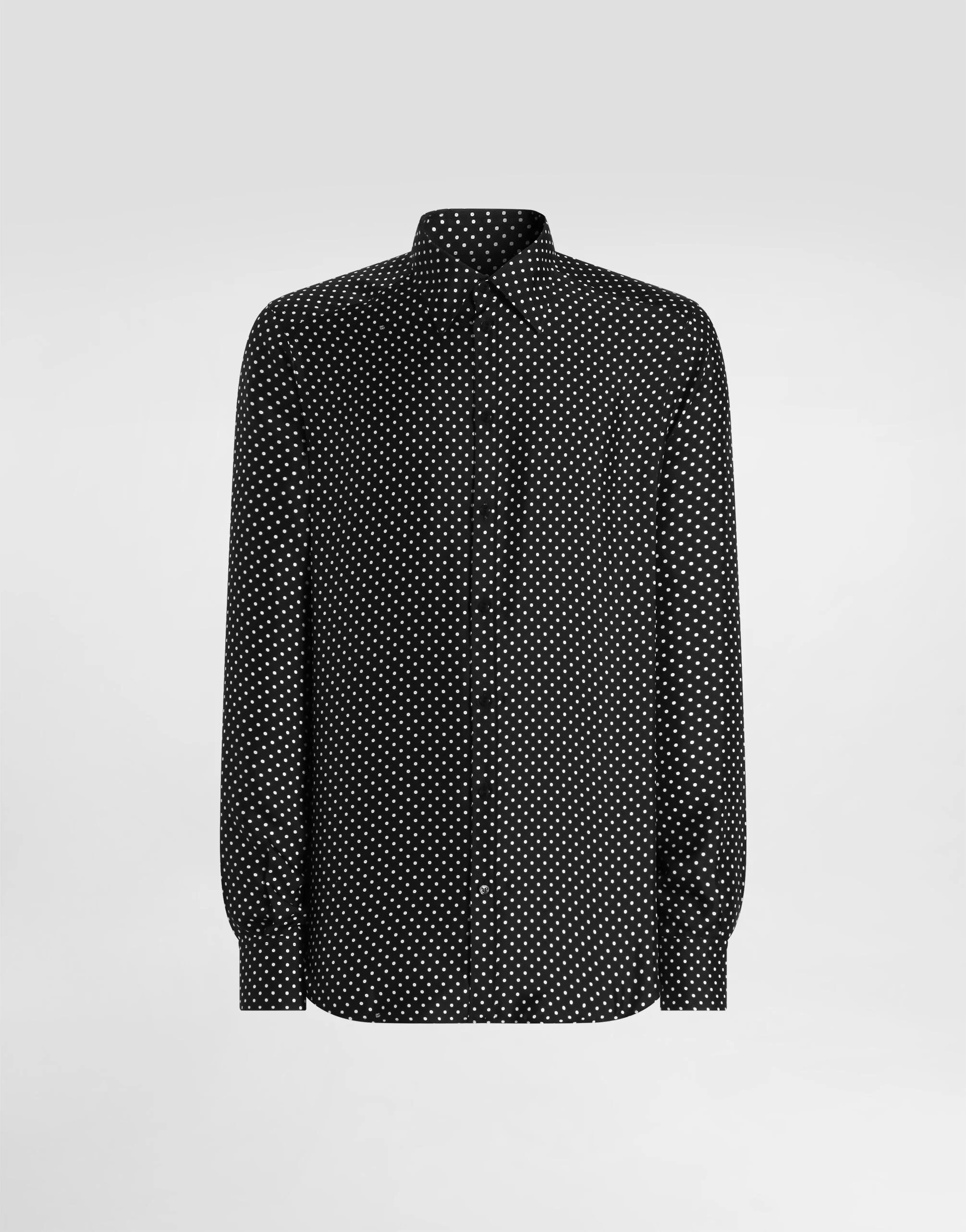 Polka dot-print silk twill martini shirt - 1