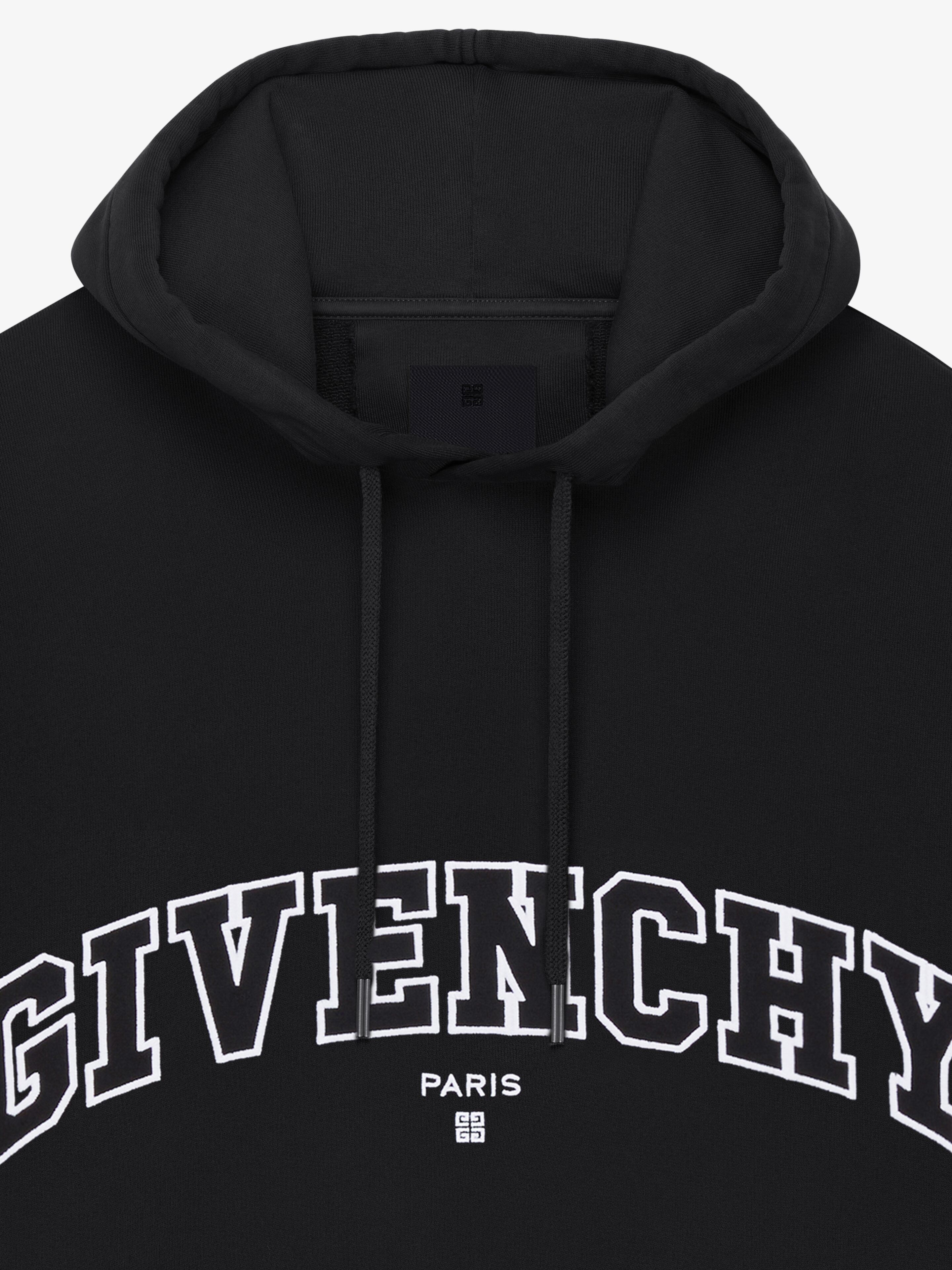 GIVENCHY COLLEGE SLIM FIT HOODIE IN FLEECE - 5