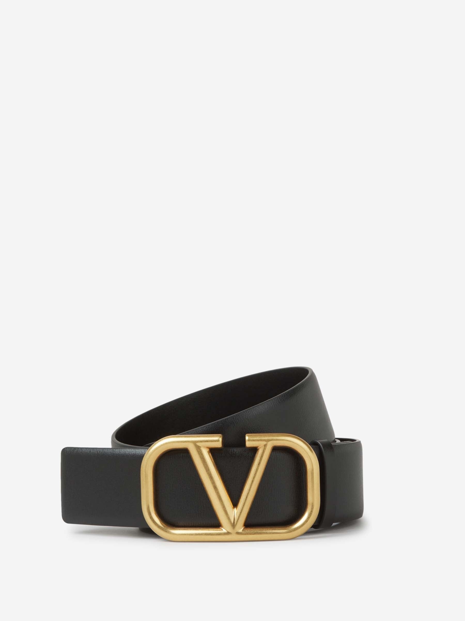 VLOGO LEATHER BELT - 1