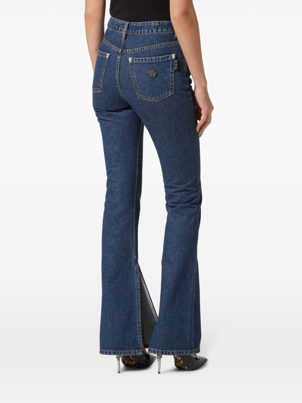 high-waisted flared jeans - 3