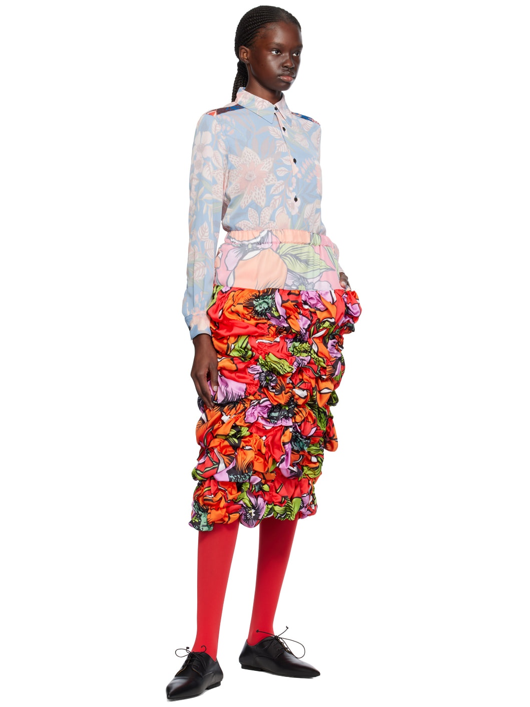 Multicolor Floral Midi Skirt - 4