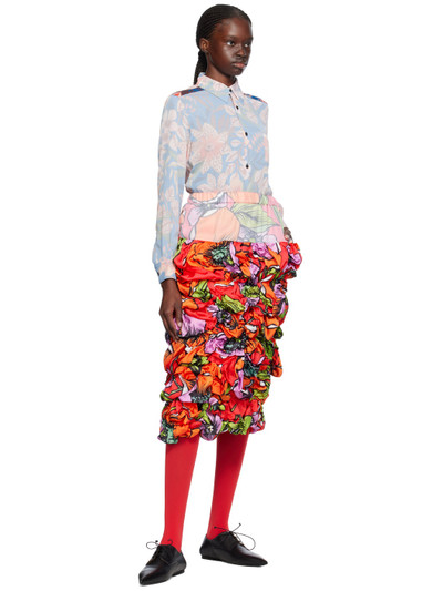 Comme Des Garçons Multicolor Floral Midi Skirt outlook