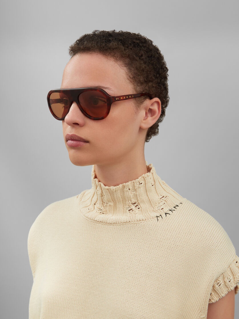 MOUNT TOC RED ACETATE AVIATOR SUNGLASSES - 2