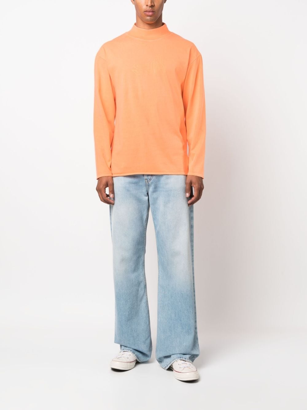 high-neck cotton sweatshirt - 2