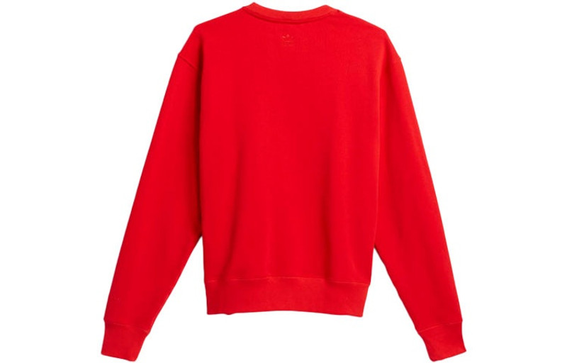 adidas adidas originals x Pharrell Williams Crossover Solid Color Loose Sports Round Neck Pullover Red HF99 outlook