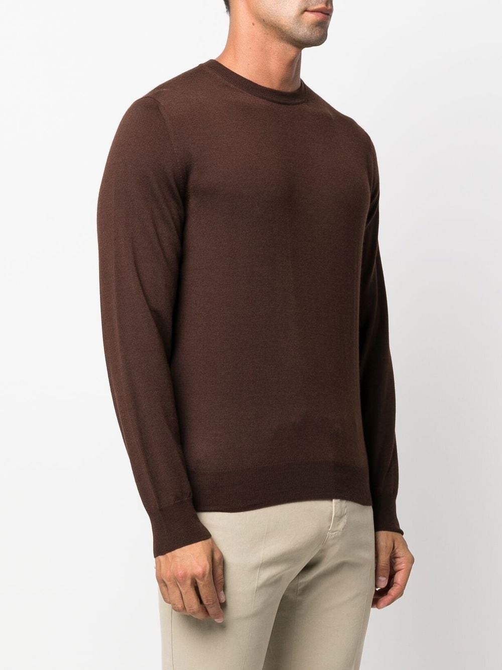 ribbed-knit crew neck sweatshirt - 3