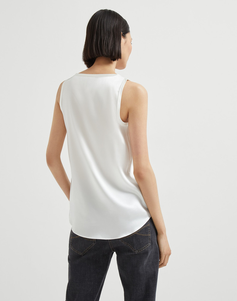 Brunello Cucinelli Stretch silk satin reversible top outlook