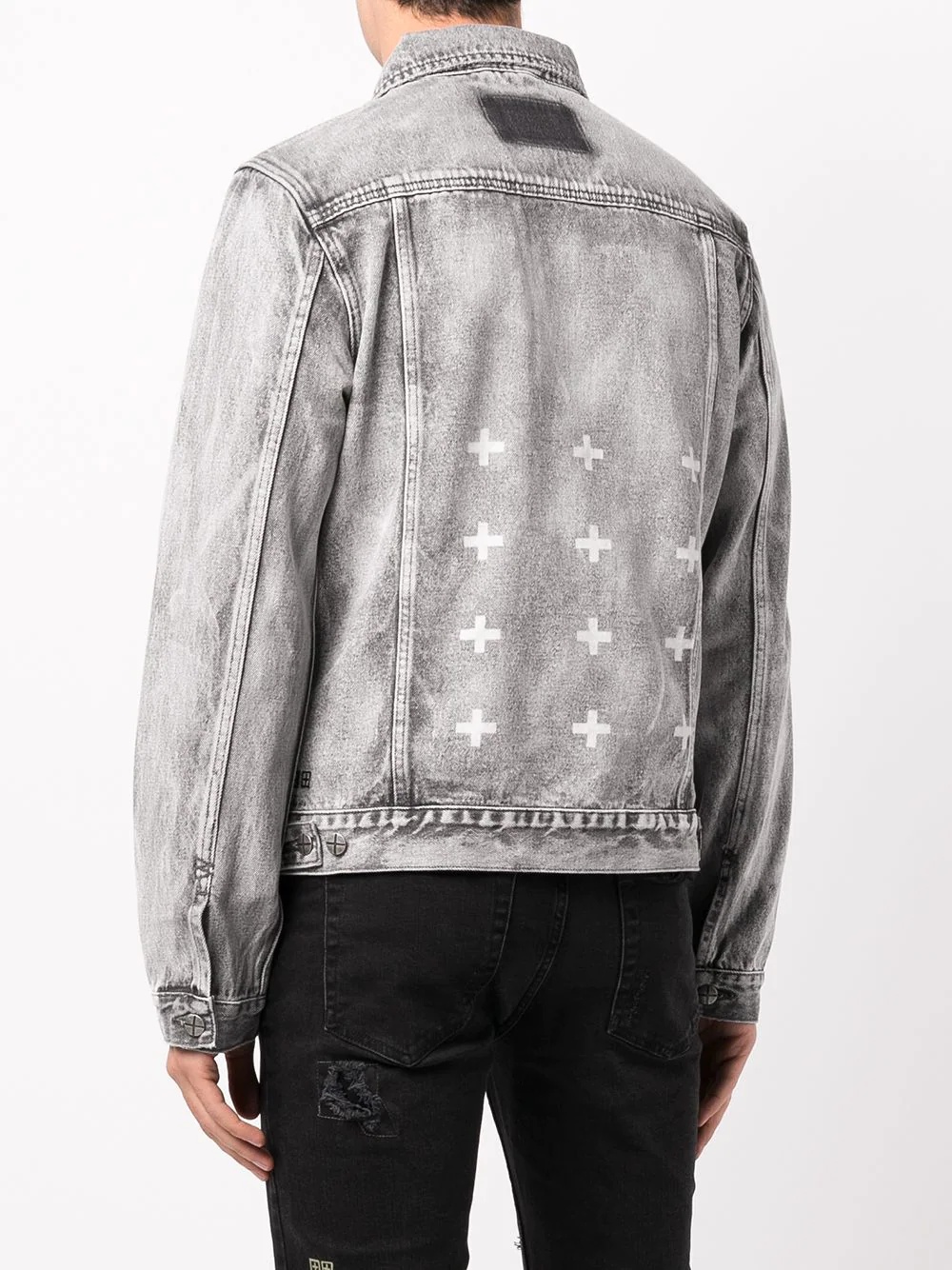 bleached-effect denim jacket - 4