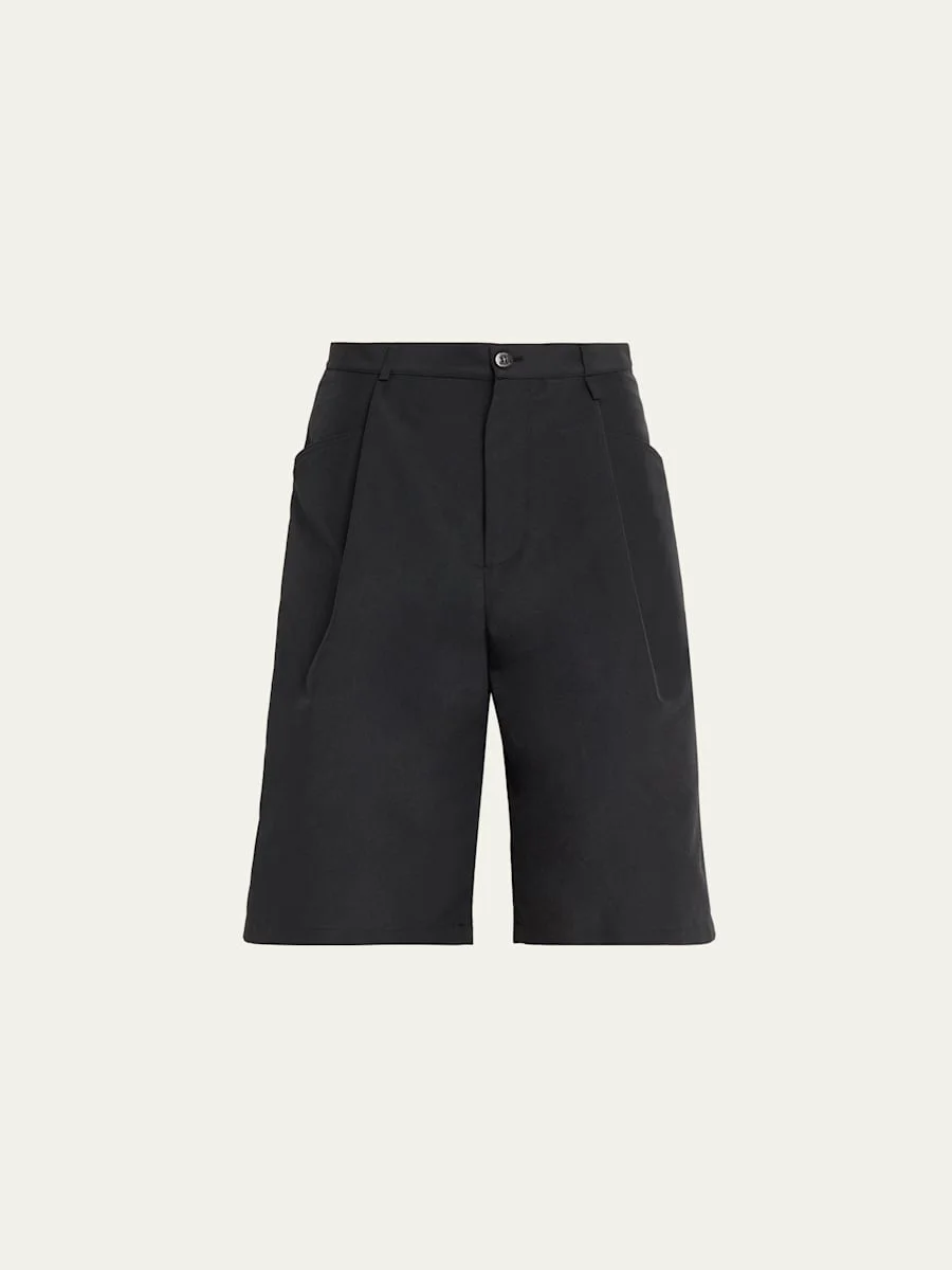 Men's Pleated Wide-Leg Shorts - 1