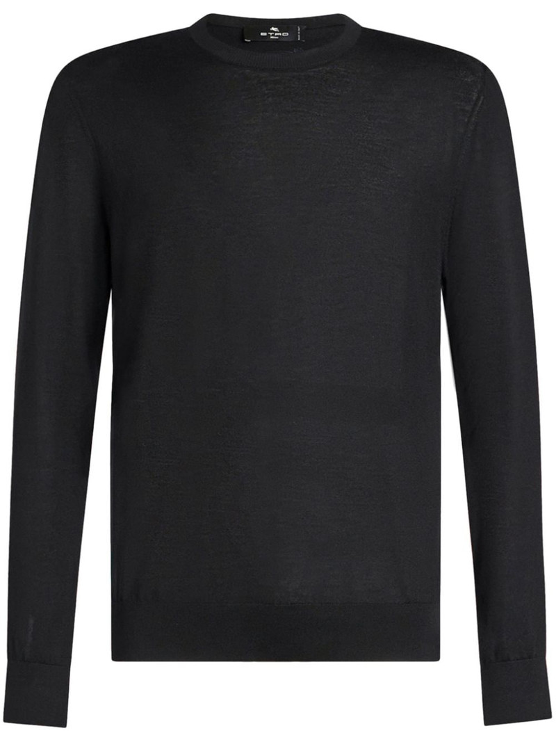 logo-embroidered crew-neck jumper 1