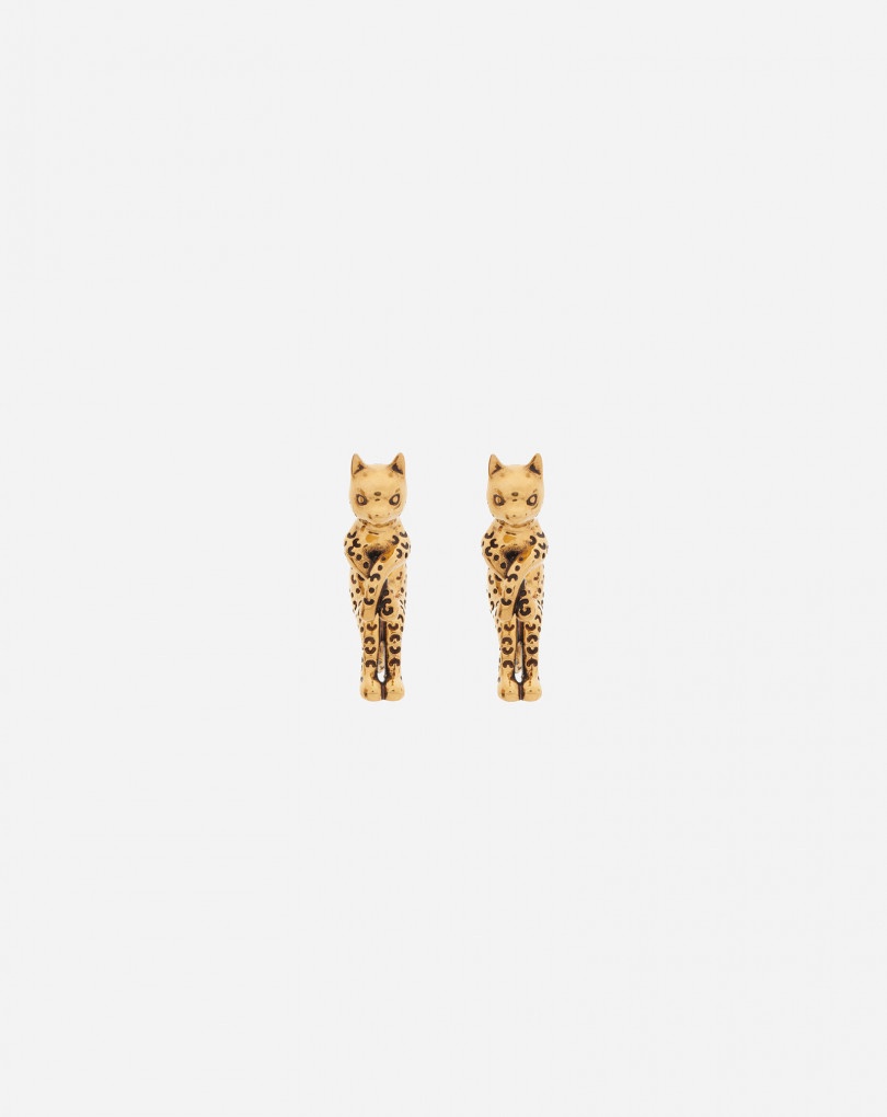 BRASS CAT EARRINGS - 1