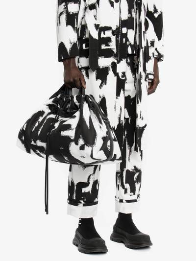 Alexander McQueen Mcqueen Graffiti Bundle Bag in Black/white outlook