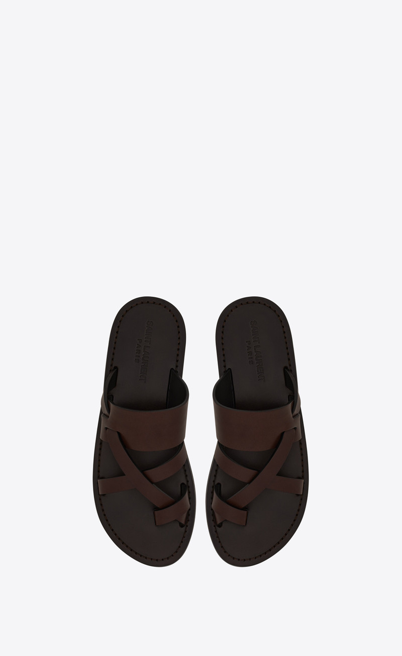 SAINT LAURENT culver flat mules in smooth leather outlook