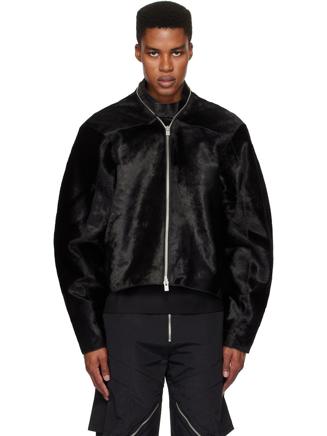 Black Lorica Leather Jacket - 1